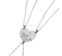 Feng Shui Accesorios para niñas Collar de Pieza de Rompecabezas de Plata de Ley 925 para Mujeres y Hombres, Collar con Colgante de Rompecabezas de corazón de Amor 2/3/4/5/6 Piezas, Collar de