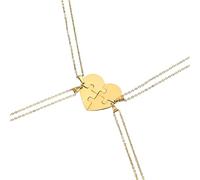 Feng Shui Accesorios para niñas Collar de Pieza de Rompecabezas de Plata de Ley 925 para Mujeres y Hombres, Collar con Colgante de Rompecabezas de corazón de Amor 2/3/4/5/6 Piezas, Collar de