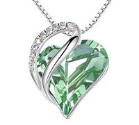 Feng Shui Accesorios para niñas Collar de Plata de Ley 925 con Forma de corazón del océano para Mujer, Collar con corazón de océano Collar Multicolor con circonitas para Fiesta Informal, Collar