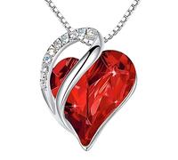 Feng Shui Accesorios para niñas Collar de Plata de Ley 925 con Forma de corazón del océano para Mujer, Collar con corazón de océano Collar Multicolor con circonitas para Fiesta Informal, Collar