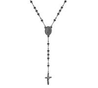 Feng Shui Accesorios para niñas Collar de Rosario religioso de Plata de Ley 925 para Mujeres y Hombres - Rosarios católicos escapularios Largos Cuentas para Hombre Collares con Colgante Cristiano