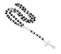 Feng Shui Accesorios para niñas Collar de Rosario religioso de Plata de Ley 925 para Mujeres y Hombres - Rosarios católicos escapularios Largos Cuentas para Hombre Collares con Colgante Cristiano