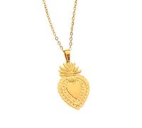 Feng Shui Accesorios para niñas Collar del Sagrado Corazón Católico Cristiano Gótico de Plata de Ley 925 para Mujeres Hombres, Collar del Sagrado Corazón de Jesús - Colgante Vintage del Sagrado