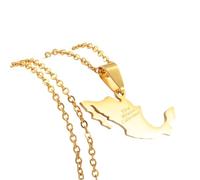 Feng Shui Accesorios para niñas Collar Mexicano de Plata de Ley 925 para Mujeres y Hombres, Collar con Colgante de Mapa de México con Ciudades Collar con Bandera de México Collar Rural, Collar de