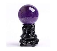 Feng Shui Adornos Bola de Cristal/Bola de fotografía Esfera de Cristal de Amatista, Bola de Piedra de Poder púrpura Rara para curación de Cristal, meditación, adivinación, Hecha a Mano para decoración
