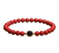 Feng Shui Amuleto Pulsera De Cinabrio Cristal Amarillo Natural Amuleto De La Suerte Pulsera Elástica Obsidiana Reiki Chakra Meditación Talismán for La Prosperidad Dinero Amor Suerte Académico Unisex R
