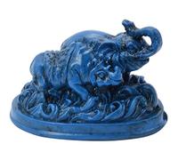 Feng Shui azul elefante y rinoceronte para protección + pulsera de cuerda roja gratis C1008
