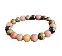 Feng Shui Bracelet Natural Brasil Turmalina Colorida Peads Round Beads Elástico Yoga Meditación Talasmanes espirituales afortunados para hombres Mujeres Riqueza Monera Buena suerte Prosperidad, 9 mm