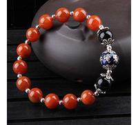 Feng Shui Bracelet Natural South Red Agate 925 Silver de seis caracteres Mantra Bangle Buena suerte reclutando Peach Blossom Bealy Love Amulet Bracelet for Women Cinnabar
