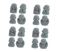 Feng Shui Bracket Light 3sets Pequeños Adornos de Monje Decoración de Peces Estatua de Mesa Estatuilla Artesanal Estatua Artesanal Decoración de pecera Escultura de Mesa Estatua de Buda Estatua de