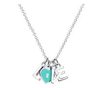Feng Shui Collar de Plata de Ley 925 con Forma de corazón, Llave de Oro Rosa, Atractivo y Elegante, joyería Mundial
