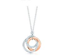 Feng Shui Collar de Plata de Ley 925 con Forma de corazón, Llave de Oro Rosa, Atractivo y Elegante, joyería Mundial