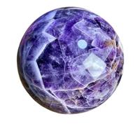 Feng Shui Crystal Stone Amethyst Crystal Ball Crystals Sphere Sculpture Home Office Decor Scrying Purple Crystal Ball with Wooden Stand,8cm