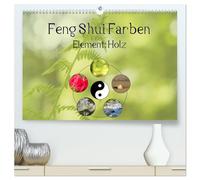 Feng Shui Farben - Element: Holz (hochwertiger Premium Wandkalender 2026 DIN A2 quer), Kunstdruck in Hochglanz: Die Farbe Grün, die dem Element Holz ... Energie das ganze Jahr über in Ihre Räume.