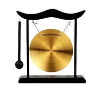 Feng Shui Gong de latón para escritorio, Gong de viento de cobre, zen chino, gong de mano para inauguración de la casa, decoración del hogar, regalos de decoración misteriosa china oriental