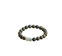 Feng Shui Green Sandalwood Bracelet auténtica de gema de joya de joya meditación de chakra crystal reiki riqueza riqueza afortunada de espíritus malignos Reiki pulseras para hombres mujeres, b grande