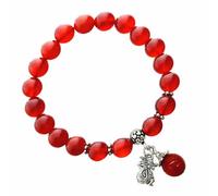 Feng Shui hecho a mano símbolo chino rojo pulsera de cuentas de ágata y un estuche de regalo con Betterdecor logotipo impreso en ella