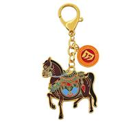 Feng Shui - Llavero de caballo de viento de 3 poderes, color marrón y naranja, Marrón, 11.5*4.5*6cm