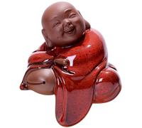 Feng Shui luz de Soporte Estatuilla de Adorno de Buda, Linda pequeña Estatua de Buda Adornos de Buda de cerámica Decoración Creativa de la Oficina en el hogar Estatua de Buda de jardín (D) lámpara de