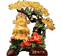 Feng Shui moderno, decoración zen, decoración china, adornos de Feng Shui, árbol del dinero, decoración de arte de cristal, estatua de Buda sonriente de resina, figuras de Buda feliz de la suerte, dec