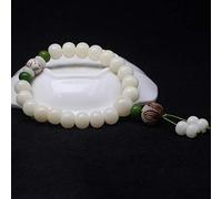 Feng Shui Natural Jade Bodhi Bracelet Brasctone Mano de loto tallado Bangle Beads Budistas Fuerte Amuleto Atraer dinero Buena suerte