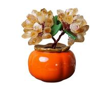 Feng Shui Natural Yellow Amethyst Shaking Money Fortune Tree Attracting Wealth Ornaments Living Room Desk Crystal Decoración(Yellow)