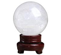 Feng Shui Ornaments White Crystal Ball with Stand, Balls Ornaments, Family Decorative Figurine Fortune Telling,White,10CM (White 8CM)