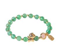 Feng Shui - Pulsera con dije de caballo dorado, amuleto para amor y prosperidad, pulsera de piedras preciosas naturales del año 2026 del caballo, One Size, Piedra, Sin piedra preciosa