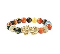 Feng Shui Pulsera de obsidiana negra, Pixiu Feng Shui, pulsera de obsidiana negra para mujer, 12 mm, pulsera original del Imperio de los Dioses, pulsera de cuentas tallada a mano con cuentas de mantra Buda para hombres, 6.5, Gema, obsidiana ágata