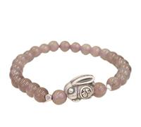 Feng Shui - Pulsera de obsidiana, pulsera de plata de ley con dije de conejo y animales del zodiaco, pulsera de cristal de ágata, amuleto de la buena suerte, pulsera de piedras chakras, Piedra