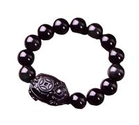 Feng Shui Pulsera de Riqueza de Tortuga de dragón de obsidiana Negra, joyería auténtica, Amuleto de Cristal de Chakra curativo, Pulsera de espíritus de la Riqueza de la Suerte, Regalos para Mujeres y