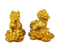 Feng Shui Resina Chi Lin/Qilin Kylin dragón Caballos Kirin en Monedas de Cobre Estatua de Riqueza decoración del hogar