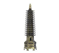 Feng Shui Tower Model 13 Floors - Decoración de oficina de aleación de estilo retro para el hogar, escritorio, bar, símbolo de conocimiento y paz, presente para amigos y familia, adorno de escritorio