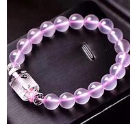 Feng Shui Wealth Bracelet para el cuarzo de rosa natural de las mujeres Pulsera de tubo de transferencia de mantra de seis palabras de seis palabras, un brazalete con cuentas de cristal rosado atrae