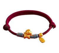 Feng Shui Wealth Lucky Horse Charm Bracelet - Pulsera ajustable tejida a mano con dije de caballo, regalos inspiradores de bendición de caballos de buena suerte, sin talla, Madera, Ágata