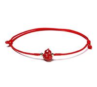 Feng Shui Wealth Wu Lou - Pulsera trenzada de calabaza de cinabrio natural, pulsera trenzada de cuerda roja, amuleto de la suerte, talismán para prosperidad, dinero, suerte, Piedra de cristal