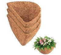 Fengaim Forros de cesta colgantes semicirculares, forros de coco natural para macetas, forros de repuesto de coco, forro de fibra de coco montado en la pared para flores de jardín, macetas (paquete de