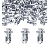 FENGCHANG Juego de Tacos Metálicos para Pared Hueca M6x25, 25 Piezas Tacos Mmetálicos para Pared Hueca Zincados M6x25mm Tuerca de Expansión para la Fijación de Paredes Huecas, Placas de Yeso Laminado