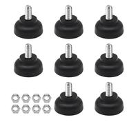 FENGCHUANG 8 Piezas Pies de Goma Atornillables M8 x 20mm | Ajustables para Muebles Incluye 8 Tuercas Piedini Tacos de Goma para Armarios Mesas Sillas Sofás