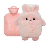 FENGCHUANG Bolsa de Agua Caliente Hot Water Bottle No Hay Fugas Conejo Rosa | 400ml Desmontable y Lavable Bolsa Agua Caliente Peluche Bolsa de Agua Caliente con Funda de Peluche Conservación del Calor