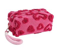 FENGCHUANG Bolsa Maquillaje Rojo 19 x 10 x 13 cm Neceser Mujer con Cordón Suave Neceser Maquillaje Bolsa De Aseo Mujer Necessaire Feminina Make Up Bag para Mujeres Niñas Y Madres (Rojo)