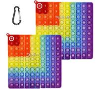 FENGCHUANG Push and Pop Bubble Fidget Toy 2 en 1 Juguete Antiestres Colores del Arcoíris Tablas Multiplicar Fidget Toy Adecuado para Educación, Autismo o Personas Bajo Estrés (20x20 cm)