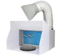 Fengda Cabina de pulverización compacta y portátil BD-513 con manguera de extracción, pinzas de cocodrilo e iluminación LED