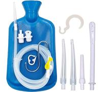 Fengdandan Juego de enemas, bolsa de enema de 2 l, manguera de silicona de 5 pies, 5 cabezales reutilizables de varios tamaños, controla el flujo de agua