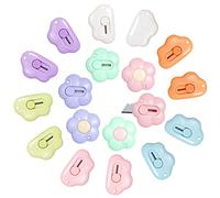 Fengek 18 mini cuchillos retráctiles de bolsillo con diseño de nubes y flores, abridor de cartas de plástico con agujero para llavero para sobres de cartas, 2 formas, 9 colores