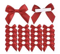 FengFaer 50 lazos de regalo, mini lazos, lazos rojos de 2 pulgadas para envolver regalos, panadería, dulces, bolsa de golosinas, Navidad, Halloween, boda, despedida de soltera, decoración (rojo)