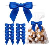 FengFaer 50 lazos negros para manualidades, lazos de 3.5 pulgadas para envolver regalos, panadería, dulces, Navidad, Halloween, boda, despedida de soltera, decoración (azul)