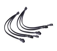 fengfeng Cable de ventilador PWM de 4 pines 1 a 3 vías Cable de extensión con funda negro divisor