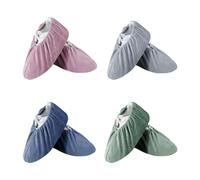 FENGHUANG 4 Piezas Cubre Zapatos Antideslizantes Cubiertas Reutilizable Zapatos con Franela Protector Zapatos Adecuado para Hogares Oficinas Bibliotecas Estudios etc a prueba (Tallas 33-36)