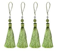 Fenghuangwu 4 borlas de colores simples y elegantes para colgar en la ropa, borla de llave y decoración de borde de borla, borlas decorativas colgadas en llaveros (verde)